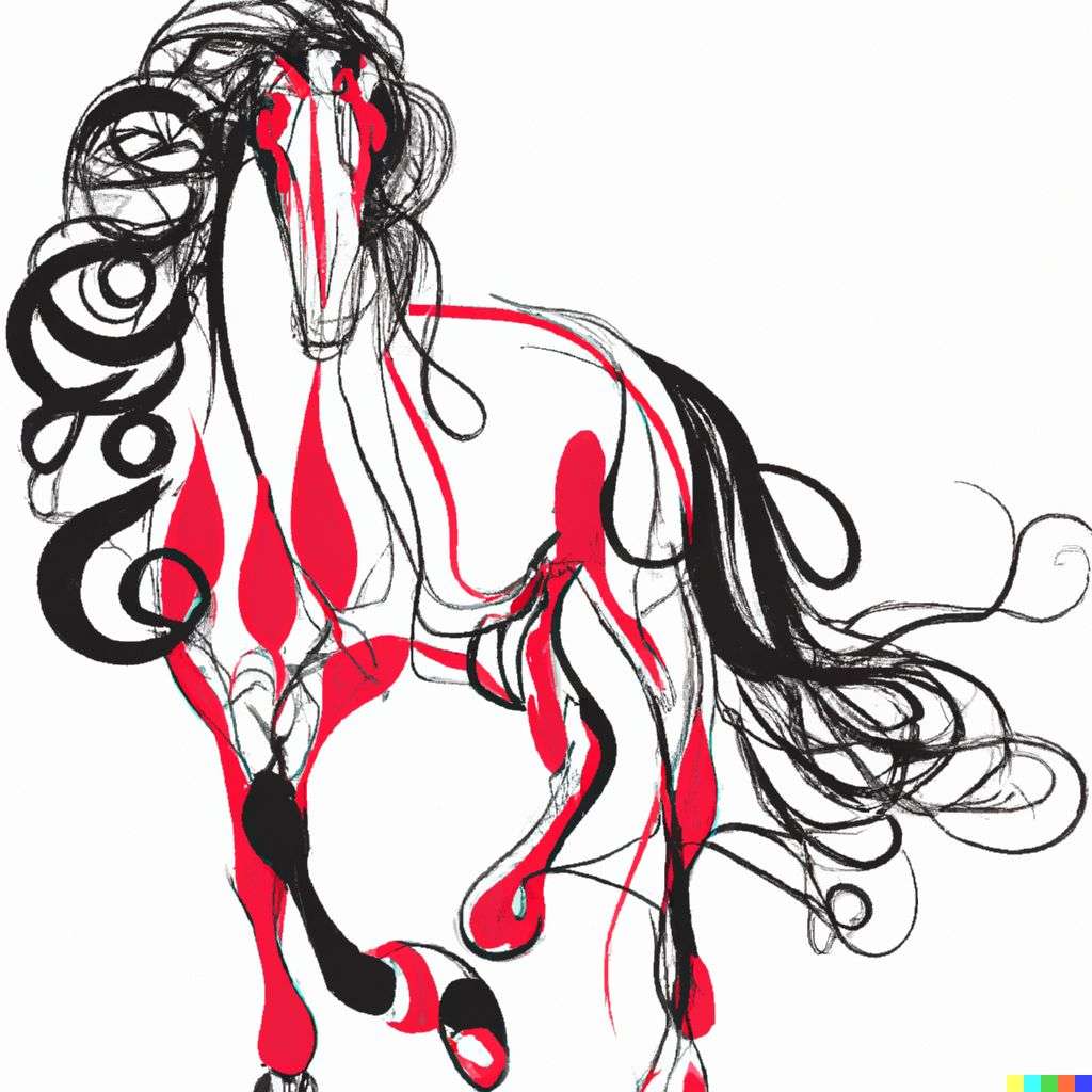 a horse, fashion design sketch